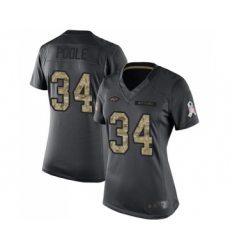 Women's New York Jets #34 Brian Poole Limited Black 2016 Salute to Service Football Jersey