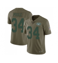 Youth New York Jets #34 Brian Poole Limited Olive 2017 Salute to Service Football Jersey