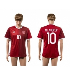 Danmark #10 M.Laudrup Red Home Soccer Country Jersey
