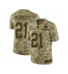 Men's New York Giants #21 Jabrill Peppers Limited Camo 2018 Salute to Service Football Jersey
