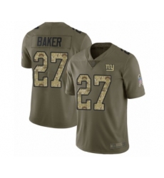 Men's New York Giants #27 Deandre Baker Limited Olive Camo 2017 Salute to Service Football Jersey