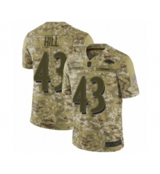 Men's Baltimore Ravens #43 Justice Hill Limited Camo 2018 Salute to Service Football Jersey