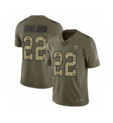 Men's New Orleans Saints #22 Chauncey Gardner-Johnson Limited Olive Camo 2017 Salute to Service Football Jersey