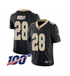 Men's New Orleans Saints #28 Latavius Murray Black Team Color Vapor Untouchable Limited Player 100th Season Football Jersey