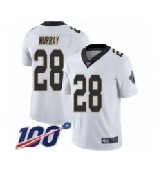 Men's New Orleans Saints #28 Latavius Murray White Vapor Untouchable Limited Player 100th Season Football Jersey