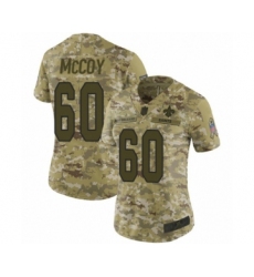 Women's New Orleans Saints #60 Erik McCoy Limited Camo 2018 Salute to Service Football Jersey