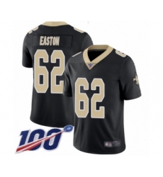Men's New Orleans Saints #62 Nick Easton Black Team Color Vapor Untouchable Limited Player 100th Season Football Jersey