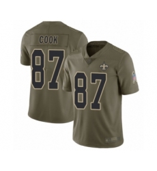 Men's New Orleans Saints #87 Jared Cook Limited Olive 2017 Salute to Service Football Jersey