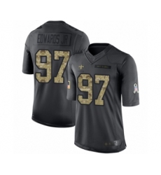 Men's New Orleans Saints #97 Mario Edwards Jr Limited Black 2016 Salute to Service Football Jersey