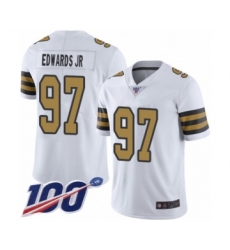 Men's New Orleans Saints #97 Mario Edwards Jr Limited White Rush Vapor Untouchable 100th Season Football Jersey