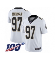 Men's New Orleans Saints #97 Mario Edwards Jr White Vapor Untouchable Limited Player 100th Season Football Jersey