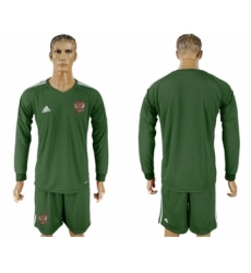 Russia Blank Army Green Long Sleeves Goalkeeper Soccer Country Jersey