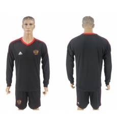 Russia Blank Black Long Sleeves Goalkeeper Soccer Country Jersey