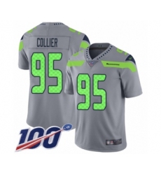 Youth Seattle Seahawks #95 L.J. Collier Limited Silver Inverted Legend 100th Season Football Jersey