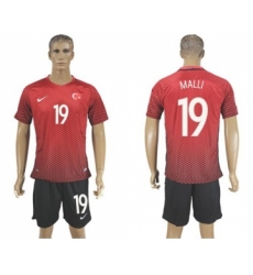 Turkey #19 Malli Home Soccer Country Jersey