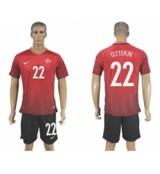 Turkey #22 Oztekin Home Soccer Country Jersey