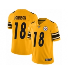 Women's Pittsburgh Steelers #18 Diontae Johnson Limited Gold Inverted Legend Football Jersey
