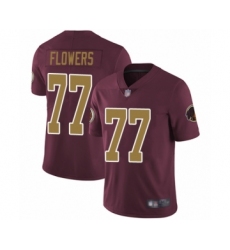 Men's Washington Redskins #77 Ereck Flowers Burgundy Red Gold Number Alternate 80TH Anniversary Vapor Untouchable Limited Player Football Jersey