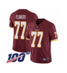 Men's Washington Redskins #77 Ereck Flowers Burgundy Red Team Color Vapor Untouchable Limited Player 100th Season Football Jersey