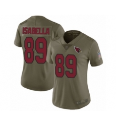 Women's Arizona Cardinals #89 Andy Isabella Limited Olive 2017 Salute to Service Football Jersey