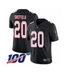 Men's Atlanta Falcons #20 Kendall Sheffield Black Alternate Vapor Untouchable Limited Player 100th Season Football Jersey