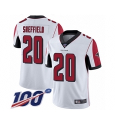 Men's Atlanta Falcons #20 Kendall Sheffield White Vapor Untouchable Limited Player 100th Season Football Jersey