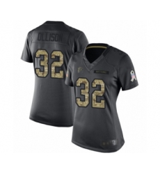 Women's Atlanta Falcons #32 Qadree Ollison Limited Black 2016 Salute to Service Football Jersey