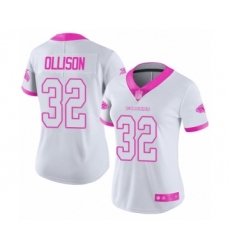 Women's Atlanta Falcons #32 Qadree Ollison Limited White Pink Rush Fashion Football Jersey
