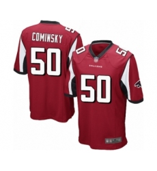 Men's Atlanta Falcons #50 John Cominsky Game Red Team Color Football Jersey