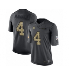 Men's Minnesota Vikings #4 Sean Mannion Limited Black 2016 Salute to Service Football Jersey