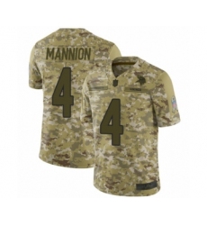 Men's Minnesota Vikings #4 Sean Mannion Limited Camo 2018 Salute to Service Football Jersey