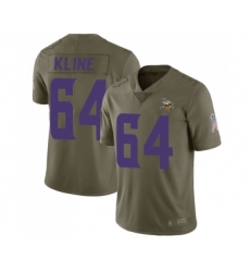 Youth Minnesota Vikings #64 Josh Kline Limited Olive 2017 Salute to Service Football Jersey