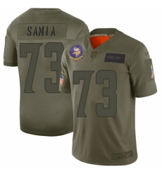Women's Minnesota Vikings #73 Dru Samia Limited Camo 2019 Salute to Service Football Jersey