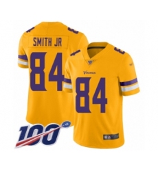 Youth Minnesota Vikings #84 Irv Smith Jr. Limited Gold Inverted Legend 100th Season Football Jersey