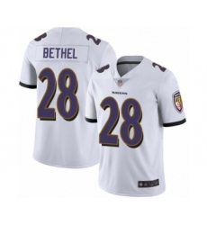 Youth Baltimore Ravens #28 Justin Bethel White Vapor Untouchable Limited Player Football Jersey