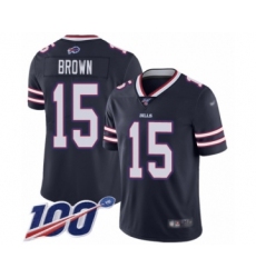 Men's Buffalo Bills #15 John Brown Limited Navy Blue Inverted Legend 100th Season Football Jersey