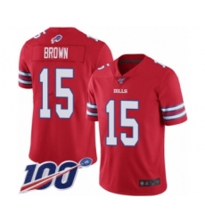 Men's Buffalo Bills #15 John Brown Limited Red Rush Vapor Untouchable 100th Season Football Jersey