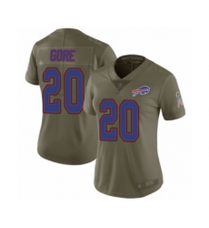 Women's Buffalo Bills #20 Frank Gore Limited Olive 2017 Salute to Service Football Jersey