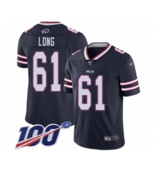 Youth Buffalo Bills #61 Spencer Long Limited Navy Blue Inverted Legend 100th Season Football Jersey