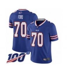Men's Buffalo Bills #70 Cody Ford Royal Blue Team Color Vapor Untouchable Limited Player 100th Season Football Jersey