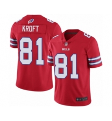 Men's Buffalo Bills #81 Tyler Kroft Limited Red Rush Vapor Untouchable Football Jersey