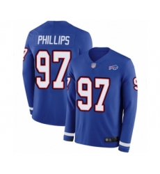 Men's Buffalo Bills #97 Jordan Phillips Limited Royal Blue Therma Long Sleeve Football Jersey