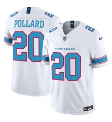 Men's Tennessee Titans #20 Tony Pollard White 2026 F.U.S.E. Vapor Limited Stitched Football Jersey