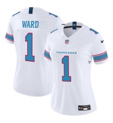 Women's Tennessee Titans #1 Cameron Ward White 2026 F.U.S.E. Vapor Limited Stitched Football Jersey(Run Small)