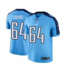 Men's Tennessee Titans #64 Nate Davis Limited Light Blue Rush Vapor Untouchable Football Jersey
