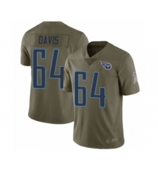 Youth Tennessee Titans #64 Nate Davis Limited Olive 2017 Salute to Service Football Jersey