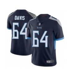 Youth Tennessee Titans #64 Nate Davis Navy Blue Team Color Vapor Untouchable Limited Player Football Jersey
