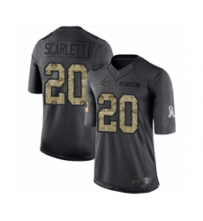 Men's Carolina Panthers #20 Jordan Scarlett Limited Black 2016 Salute to Service Football Jersey
