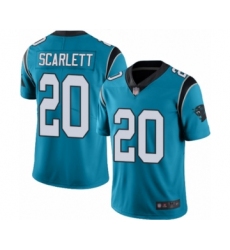 Youth Carolina Panthers #20 Jordan Scarlett Limited Blue Rush Vapor Untouchable Football Jersey