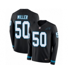 Youth Carolina Panthers #50 Christian Miller Limited Black Therma Long Sleeve Football Jersey